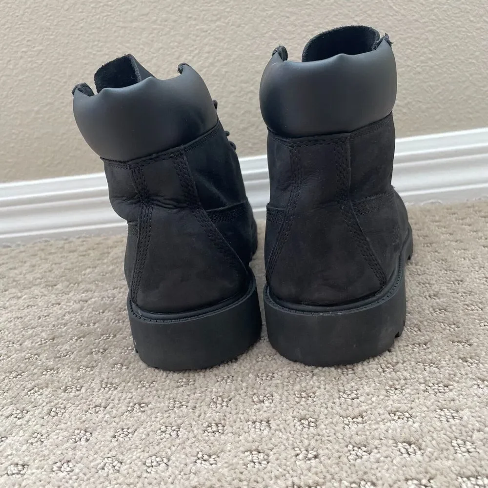 Timberland 12907 6-Inch Classic Boots Kids 7‎ Black Leather WATERPROOF Primaloft